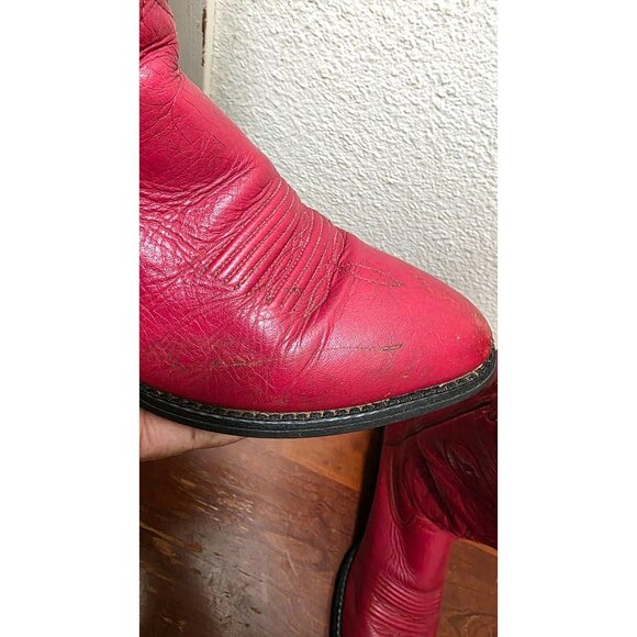 Ariat Heritage Red Leather Western Cowboy Embroidery Boots Women's Size 8 B - Picture 7 of 9
